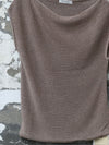 INTO THE EAST 25 Spring/Summer Black/Khaki Gray One-shoulder Drop Shoulder Knit Top ITE-E1DGSS006GY20KT-KQH Khaki Gray